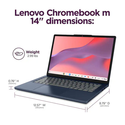 Lenovo IdeaPad Slim 3 Chromebook 14" 2K Touchscreen Laptop - MediaTek Kompanio 540 2025, 4GB Memory, 64GB eMMC (Cosmic Blue)