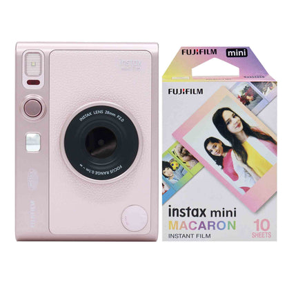 FUJIFILM INSTAX MINI EVO Hybrid Instant Camera (Gentle Rose) + FUJIFILM Instax Mini Instant Film (Macaron, 10 Exposures)