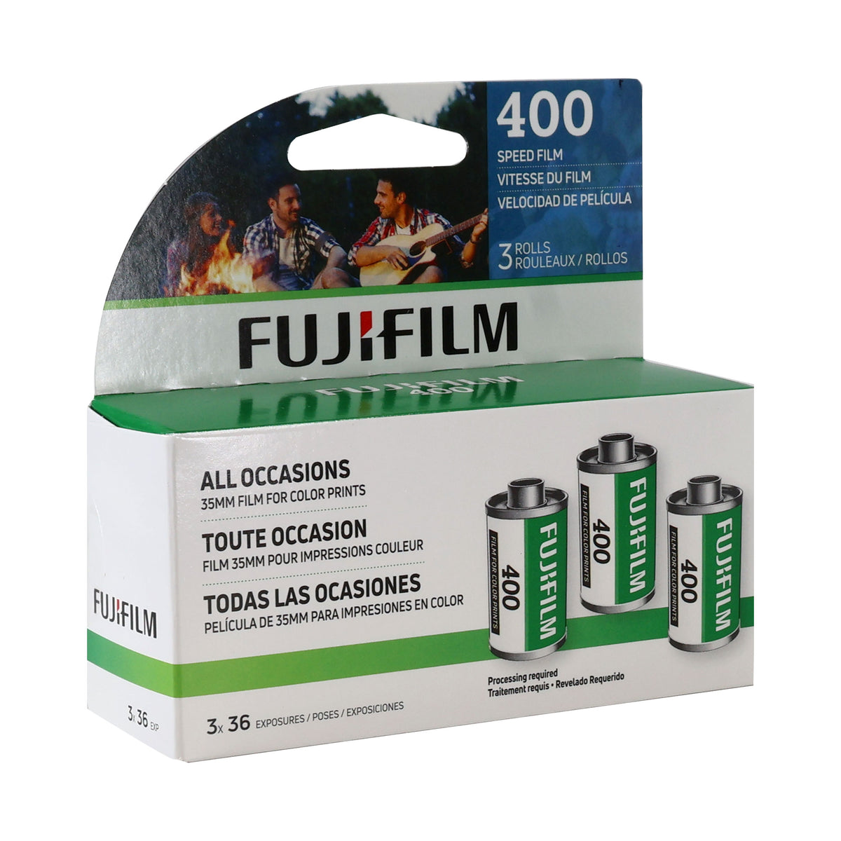 Fujifilm 400 Color Negative 35mm Film (36 Exposures) - 3 Pack (x2) + 35mm Roll Film Storage Carrying Case Bag with 4 Compartments (x2)
