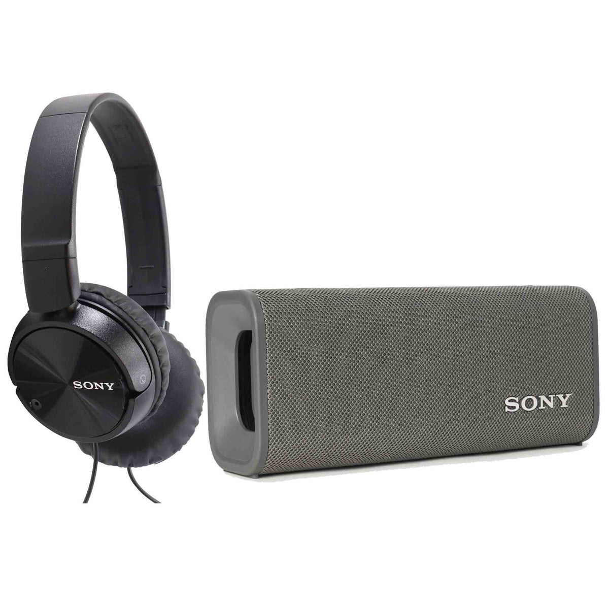 Sony ULT FIELD 3 Wireless Portable Bluetooth Speaker - Forest Gray (SRS-ULT30/H) + Sony MDR-ZX110 On-Ear Wired Headphones (Black)