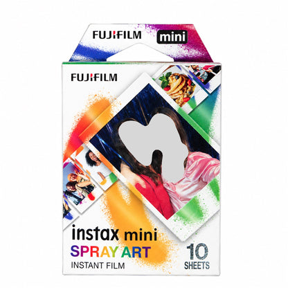 FUJIFILM INSTAX MINI 12 Instant Film Camera (Mint Green) + Instant Film (Spray Art, 10 Exposures)