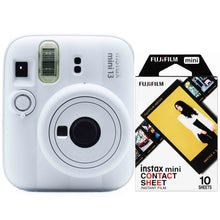 FUJIFILM INSTAX MINI 13 Instant Film Camera (Clay White) + Contact Sheet Instant Film - 10 Exposures