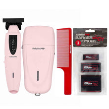 Babyliss Pro LithiumFX+ Limited Edition Trimmer & Double-Foil Shaver Set (Pink) FX73FSTPKMP + 9 Inch Clipper Comb + Clipper Grips 3-Pack
