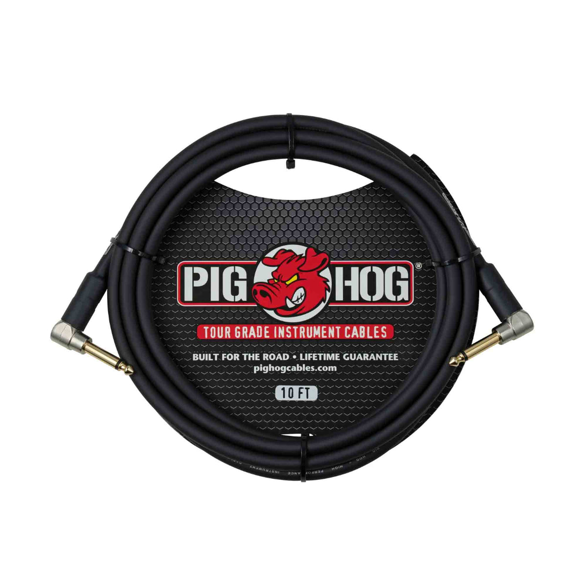 Pig Hog PH10RR 10ft Right Angle to Right Angle 1/4" Instrument Cable