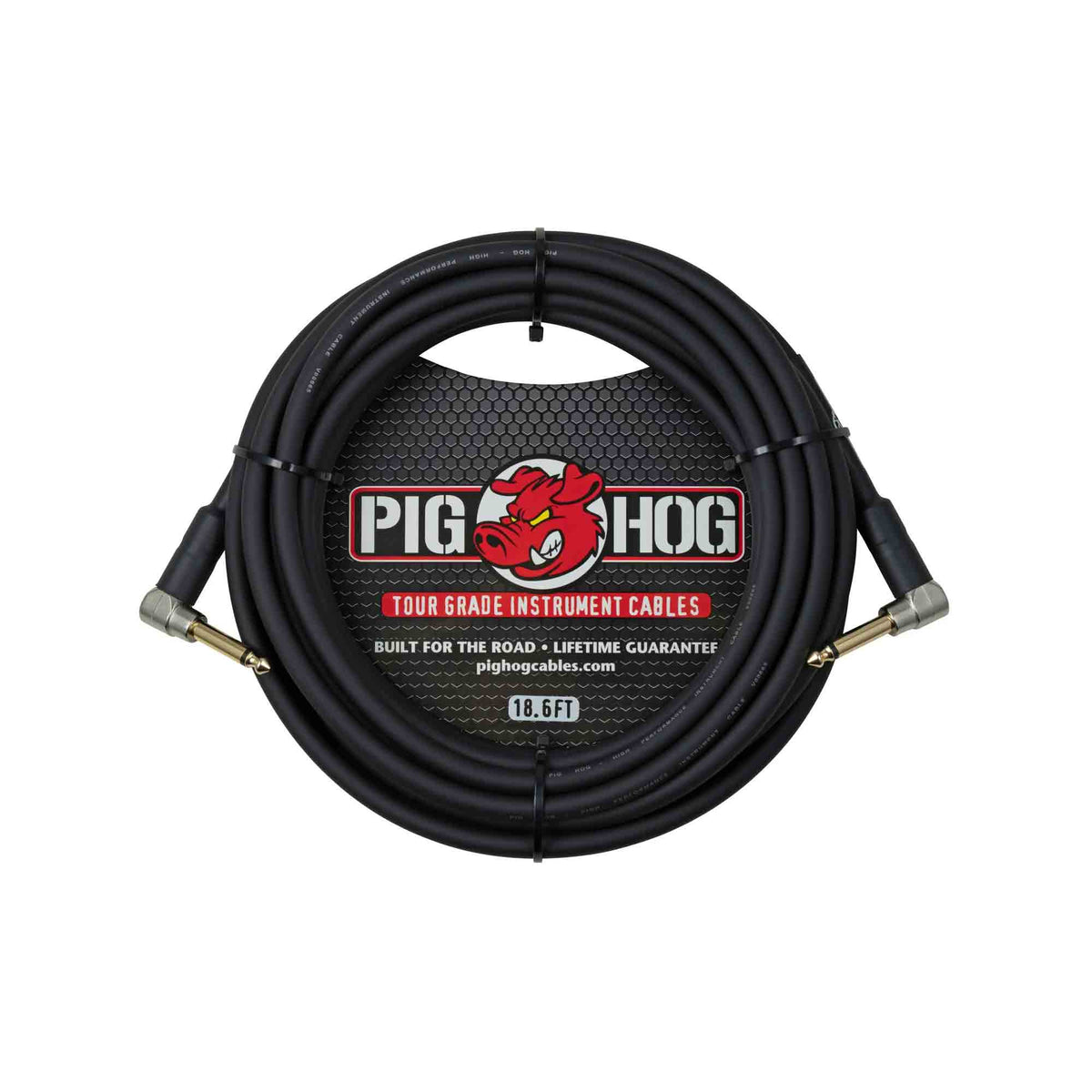 Pig Hog PH186RR 18.6ft Right-Angle to Right-Angle Instrument Cable