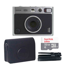 FUJIFILM INSTAX MINI EVO Hybrid Instant Camera (Black) + SanDisk 32GB Ultra UHS-I microSDHC Memory Card with SD Adapter + Carrying Case