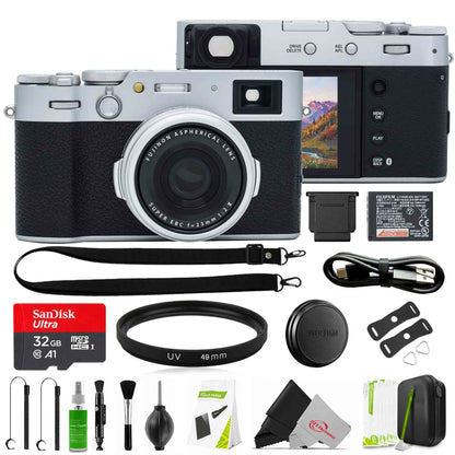 Fujifilm X100VI Digital Camera Silver Photography Bundle