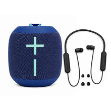 Ultimate Ears WONDERBOOM 4 Portable Bluetooth Speaker - Blue + Wireless In-Ear Headphones - Black