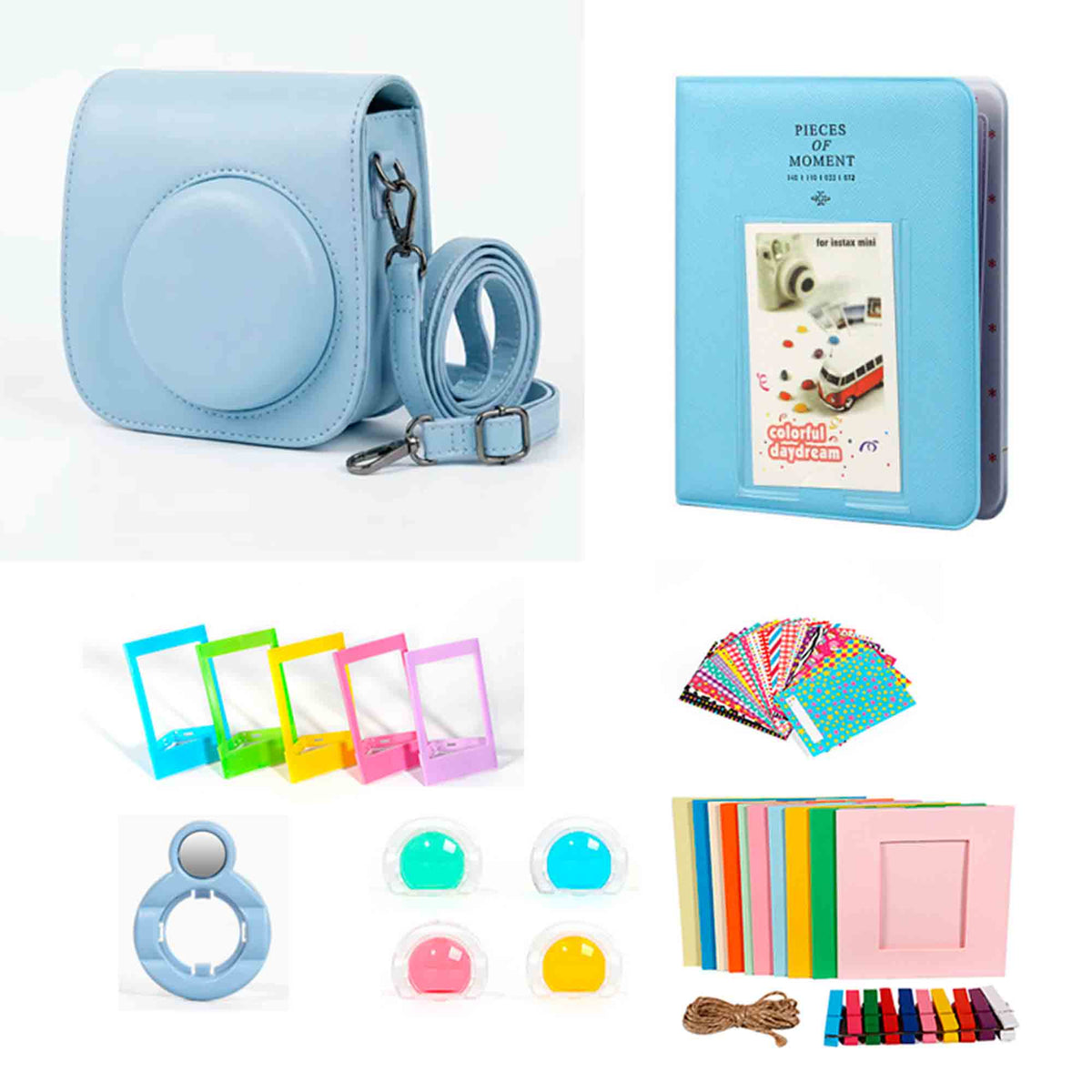 FUJIFILM INSTAX MINI 13 Instant Film Camera (Frost Blue) - Complete Bundle Kit