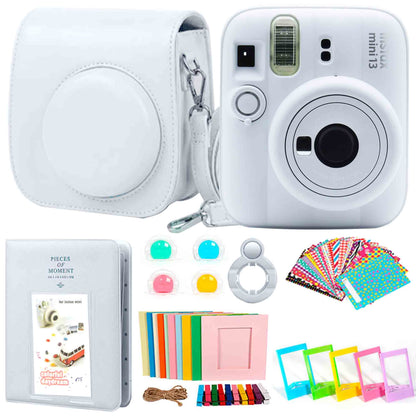 FUJIFILM INSTAX MINI 13 Instant Film Camera (Clay White) - Complete Bundle Kit