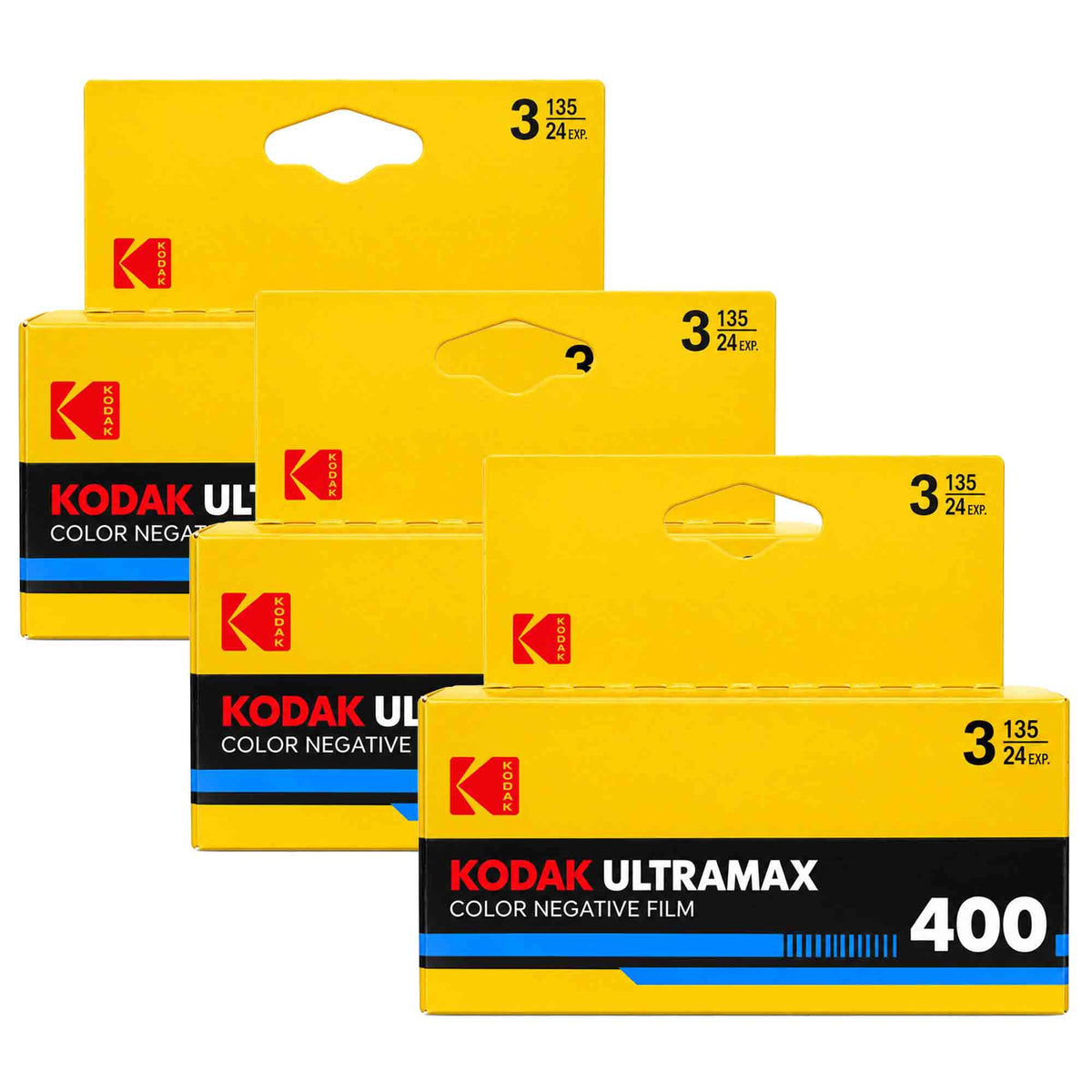 3x Kodak Eastman 400 35mm Color Negative Film, 24 Exposures - 3-Pack