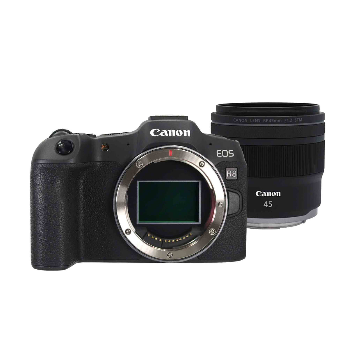 Canon EOS R8 Mirrorless Camera Body Only (Black) + Canon RF 45mm f/1.2 STM Compact Full-Frame Prime Lens