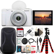 Sony ZV-1F Vlogging Camera (White) Complete Accessory Bundle