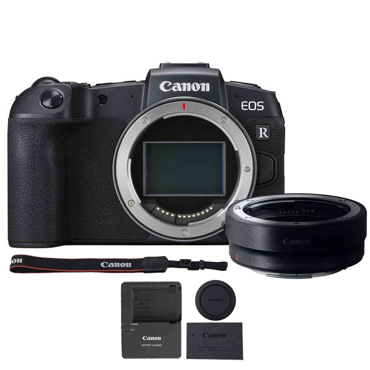 Canon EOS RP Mirrorless Digital Camera Body - BLACK + Canon Mount Adapter EF-EOS R
