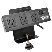 Tripp Lite Protect It! 3-Outlet Surge Protector with Desk Clamp & 2 USB Ports