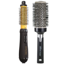 Conair Pro Ceramic Tools Porcelain Series 1.25" Soft-Bristle Hot Air Brush and Conair Pro Ceramic Tools Large Round Brush 2½" #CPBCTR25