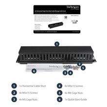 StarTech.com 2U Horizontal Finger Duct Rack Cable Management Panel with Cover