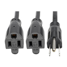 Tripp Lite 19In Power Cord Extension Y Splitter Cable 5-15P To 5-15R 13A 16Awg 18"