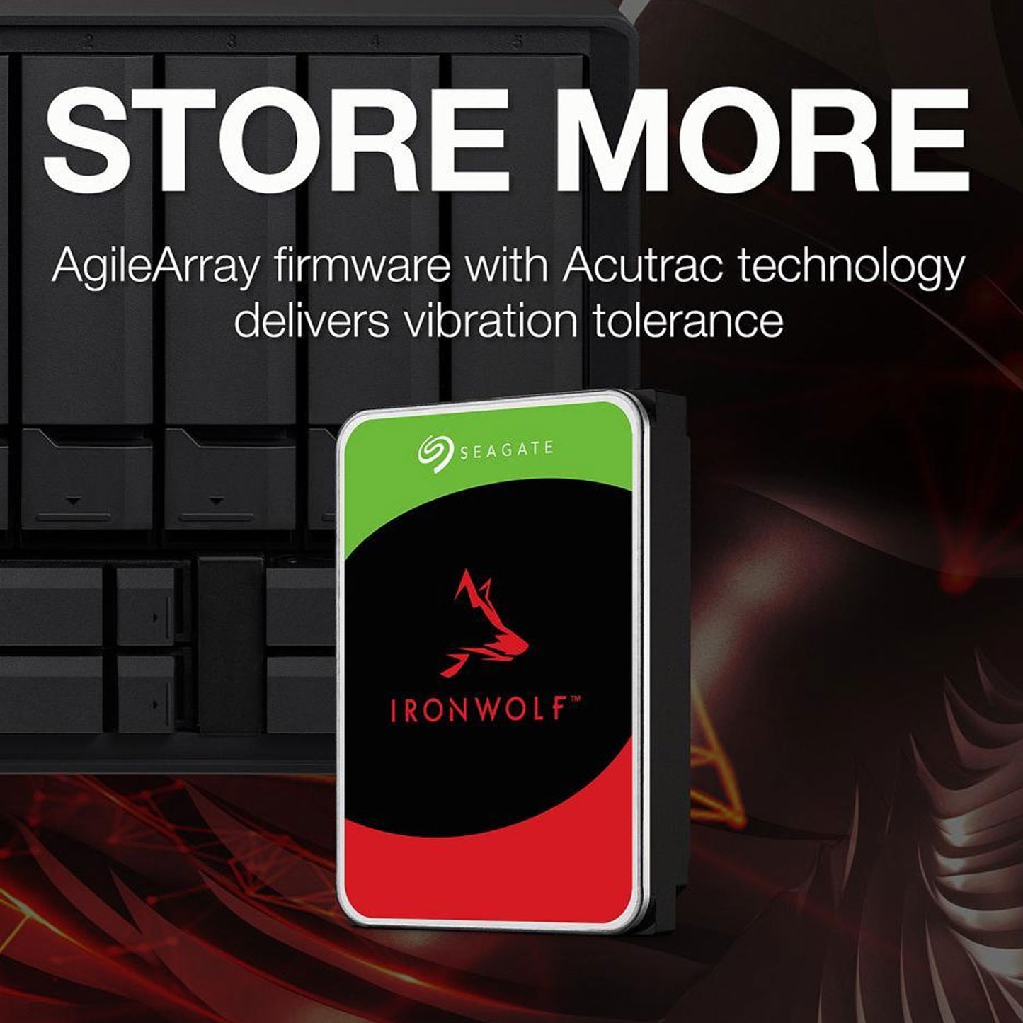 Seagate IronWolf 12TB NAS Hard Drive 7200 RPM 256MB Cache SATA 6.0Gb/s CMR 3.5" Internal HDD for RAID Network Attached Storage ST12000VN0008