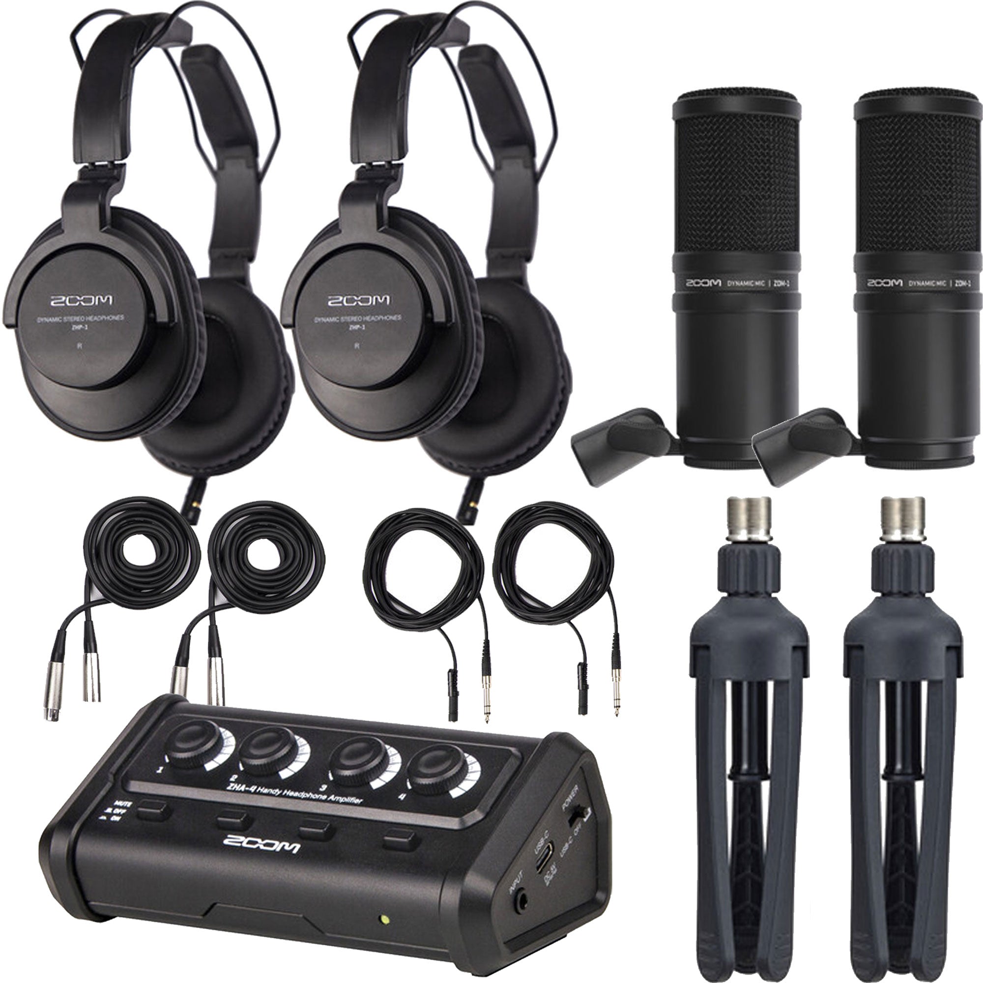 2x Zoom ZDM-1 Podcast Mic Pack Accessory Bundle With Microphone, Headp ...