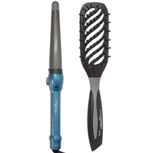 BaByliss Pro Nano Titanium Conicurl Iron 1¼ - ¾" #BNT125TB with Conair Pro Ergo-Grip Vented Brush
