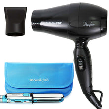 BaBylissPRO Nano Titanium Prima Ionic Stainless Steel Mini Iron 3/4" - Travel Size Flat Iron with BaBylissPRO Nano Titanium Bambino Compact Dryer BNT5510UC