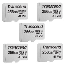 5x Transcend 256GB 300S UHS-I microSDXC Memory Card with SD Adapter