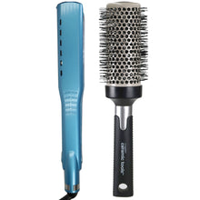 BaByliss Pro Nano Titanium Vented Ionic Flat Iron 1½" BNT4093TUC with Conair Pro Ceramic Tools Large Round Brush 2½" CPBCTR25