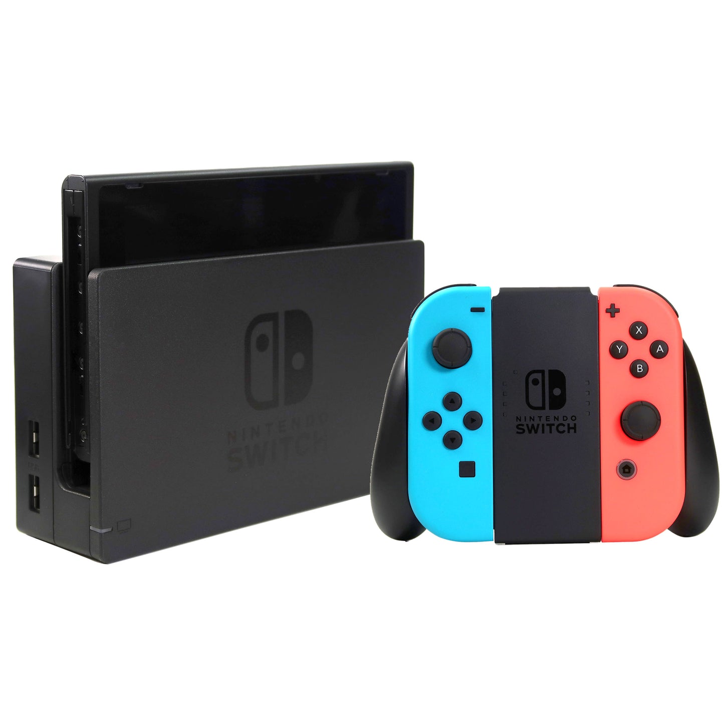 Nintendo Switch Console Neon Blue & Neon Red Joy-Con with JBL C50HI In-Ear Headphones White and Mack 3yr Worldwide Diamond Warranty
