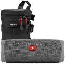 JBL FLIP 5 Waterproof Portable Waterproof Speaker - Gray with 8" Padded Case