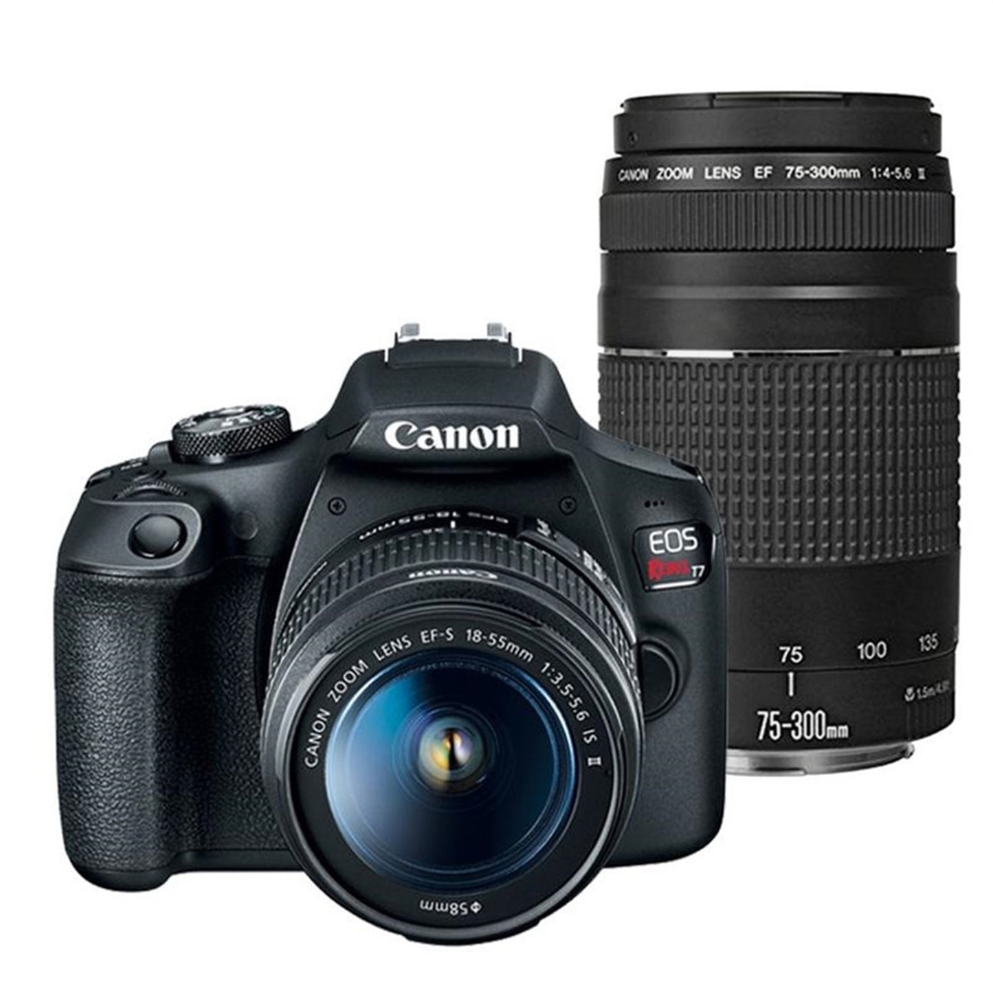 Canon EOS Rebel T7 DSLR Camera with Canon 18-55mm IS II +  Canon EF 75-300mm f/4.0-5.6 III Lens