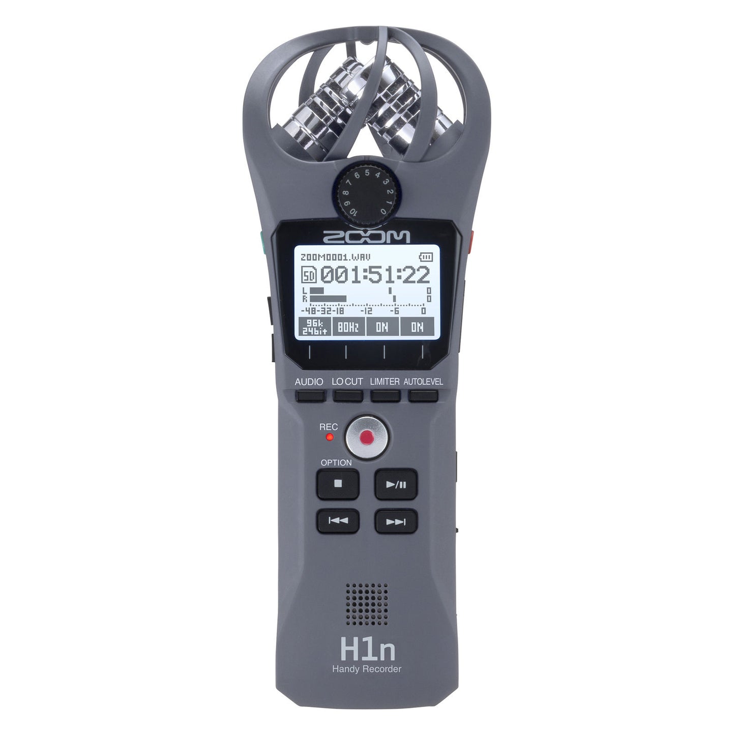 Zoom H1n Gray Handy RecorderZoom H1n 2-Input / 2-Track Portable Digital Handy Recorder With Built In Microphone - Gray