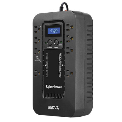 CyberPower EC650LCD ECO 650 VA /390 Watts Energy Efficient LCD Desktop UPS