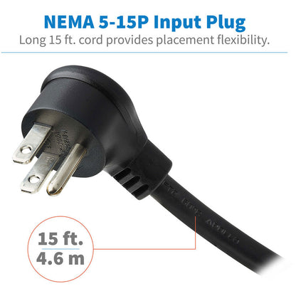 TRIPP LITE RS-1215-RA 12 Outlets Power Strip 120V Input Voltage 1800 Watts Maximum Power 15 ft. Cord Length