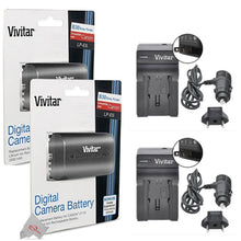 Two Packs Vivitar VIV-CB-E6 Replacement Battery for Canon LP-E6 with Two Vivitar LC-E6 Replacement Rapid Charger for Canon LP-E6 For 90D 80D 5D 6D 7D