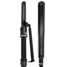 BaByliss Pro Porcelain Ceramic Straightening Iron 1" BABP9557UC with BaByliss Pro Porcelain Ceramic Marcel 1" Curling Iron BP100MUC