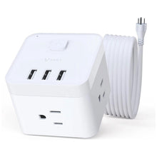 BULL Power Strip USB charging Station,5ft Extension cord with 3 Ac Outlets and 3 USB Ports,Multiple charger Station for cell Phone,computer,cruise Ship, Travel,Office,Home,TUV Listed