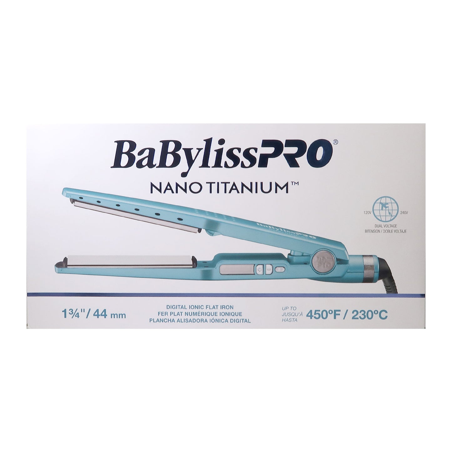 BaByliss Pro Nano Titanium Digital Ionic Flat Iron 1¾" BNT4094TUC with Conair Pro Ergo-Grip Vented Brush