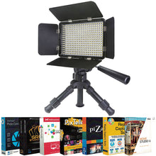 Ultra Slim High-Intensity Dimmable LED Light Panel 5000 Lux Output with 12-Inch Calapsible Pan Tilt Tripod and Photo Video Editing Software for Photographers and Creators
