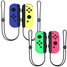 Nintendo Switch Joy-Con Controllers (Blue / Neon Yellow) with Neon Pink / Neon Green