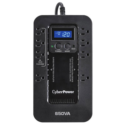 CyberPower EC650LCD ECO 650 VA /390 Watts Energy Efficient LCD Desktop UPS