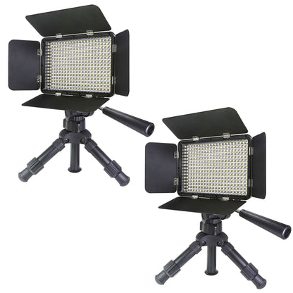 2x Ultra Slim High-Intensity Dimmable LED Light Panel 5000 Lux Output with 12-Inch Calapsible Pan Tilt Tripod for Vloggers Bloggers Creators and Professional Product Photography