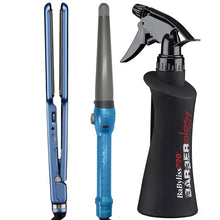 BaByliss Pro Nano Titanium 2" Ultra-Thin Straightener BNT4074TUC with BaByliss Pro Nano Titanium Conicurl Iron 1¼ - ¾" BNT125TB and 10oz Spray Bottle