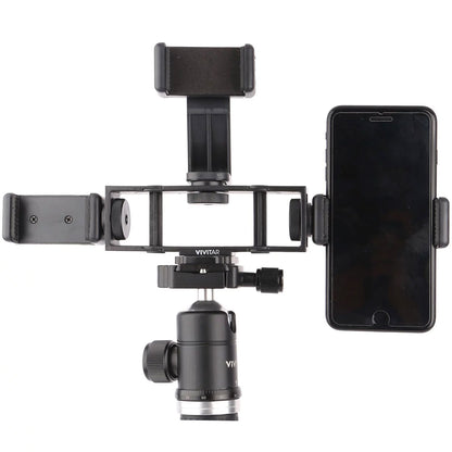 Triple Smartphone Mount Adapter for Tripods Monopods Selfie Sticks + Streaming Essentials Selfie Tripod Selfie Stick for Smartphones Cameras and GoPro