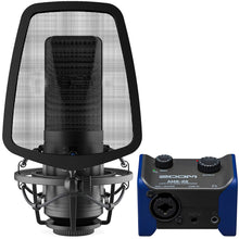 Vidpro XM-SC Professional Studio Recording Cardioid Condenser XLR Microphone with Zoom AMS-22 2x2 USB Audio Interface for Music and Streaming 2 Inputs / 2 Outputs