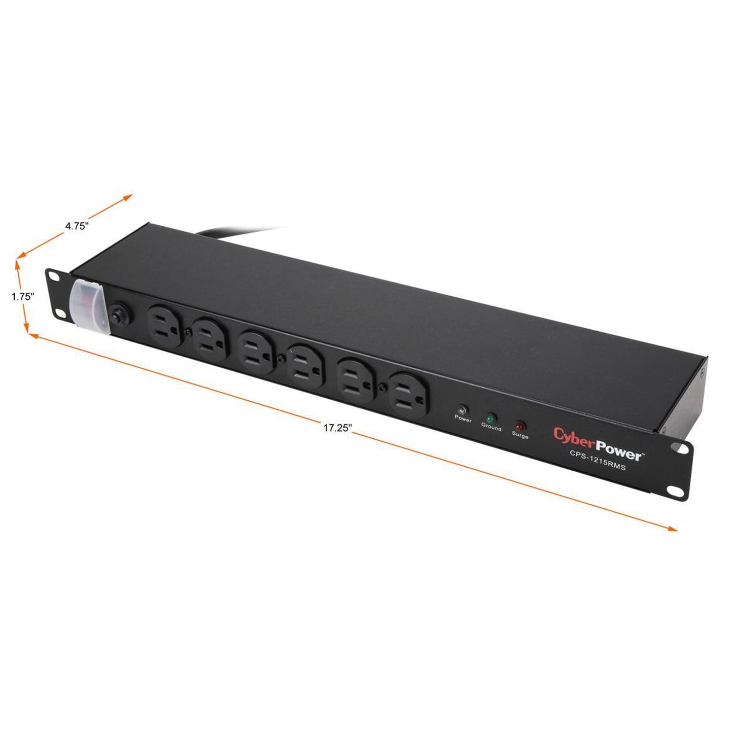 CyberPower CPS1215RMS 15' 12 Outlets 1800 Joules Rackbar Surge Strip