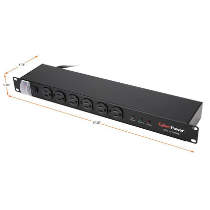 CyberPower CPS1215RMS 15' 12 Outlets 1800 Joules Rackbar Surge Strip