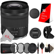 Canon RF 24-105mm f/4-7.1 IS STM Lens (White Box) + UV CPL ND Filter Kit + Tulip Lens Hood + Lens Cleaner + Dust Blower + Lens Tissue + Lens Cap + Lens Cap Holder + Cleaning Kit