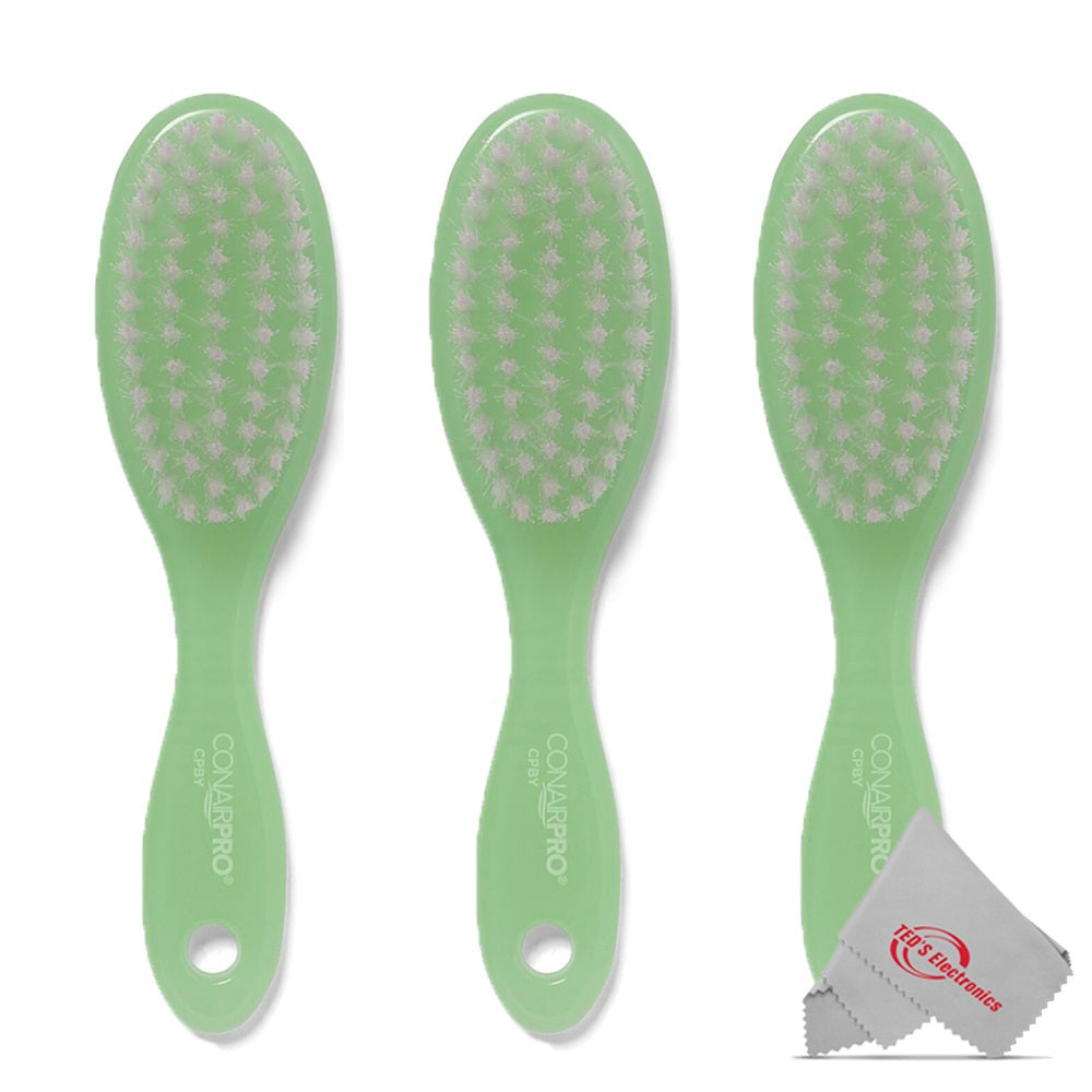 3x Conair Pro Baby Brush Extra Gentle for Little Heads (Green)
