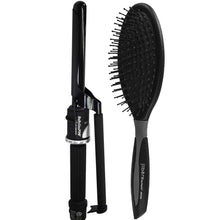 BaByliss Pro Porcelain Ceramic Marcel Curling Iron 3/4" BP75MUC with Conair Pro Ergo-Grip Detangler Brush